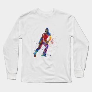 watercolor field hockey Long Sleeve T-Shirt